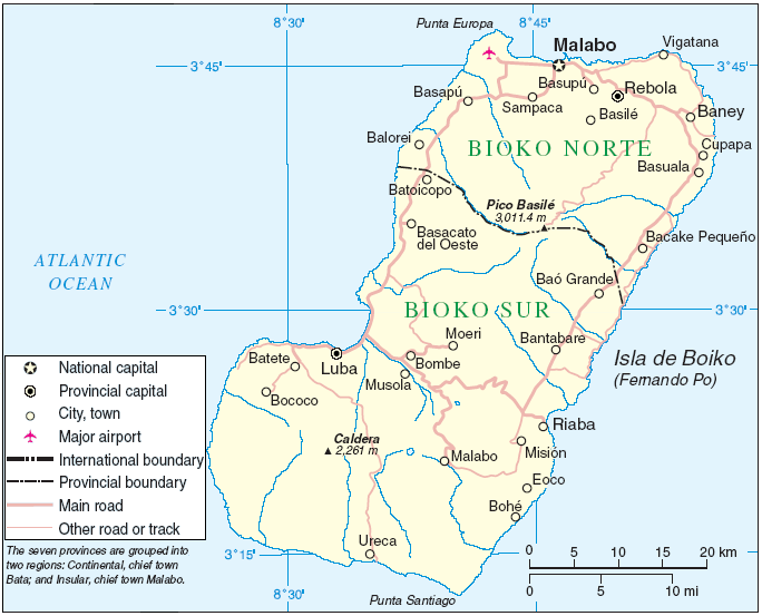 Карта Биоко